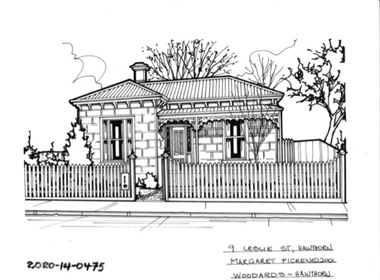 Drawing - Property Illustration, 9 Leslie Street, Hawthorn, 1993