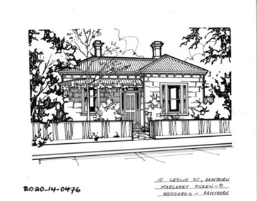 Drawing - Property Illustration, 10 Leslie Street, Hawthorn, 1993