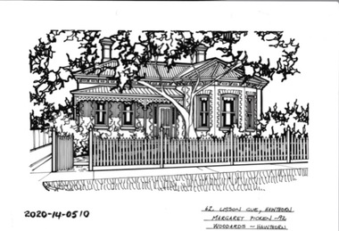 Drawing - Property Illustration, 62 Lisson Grove, Hawthorn, 1993