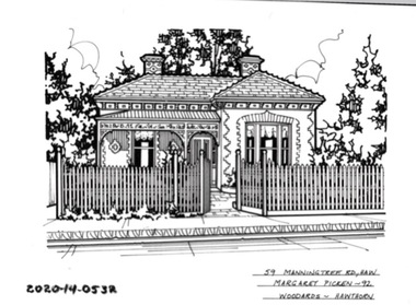 Drawing - Property Illustration, 59 Manningtree Road, Hawthorn, 1993