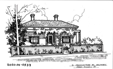 Drawing - Property Illustration, 91 Manningtree Road, Hawthorn