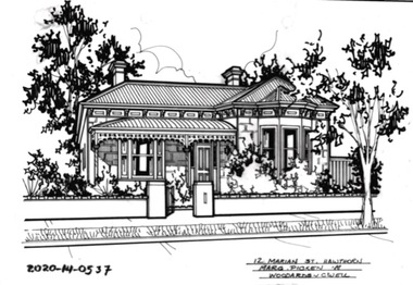 Drawing - Property Illustration, 12 Marian Street, Hawthorn
