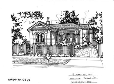 Drawing - Property Illustration, 17 Mary Street, Hawthorn, 1993