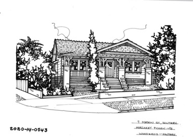 Drawing - Property Illustration, 7 Mason Street, Hawthorn