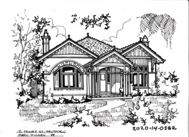 Drawing - Property Illustration, 12 Moore Street, Hawthorn