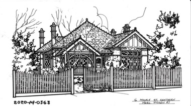 Drawing - Property Illustration, 16 Moore Street, Hawthorn, 1993