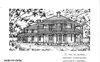 Drawing - Property Illustration, 19 Oak Street, Hawthorn