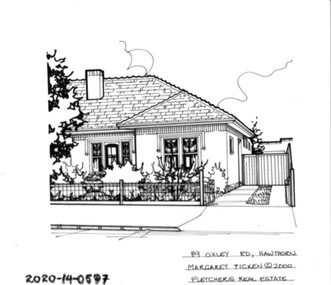Drawing - Property Illustration, 89 Oxley Road, Hawthorn, 1993