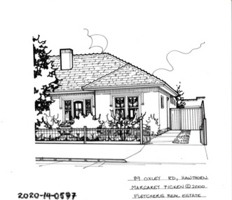 Drawing - Property Illustration, 89 Oxley Road, Hawthorn