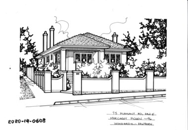 Drawing - Property Illustration, 75 Pleasant Road, Hawthorn East, 1993