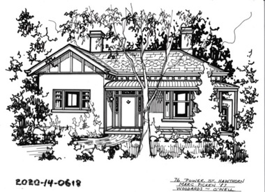 Drawing - Property Illustration, 76 Power Street, Hawthorn