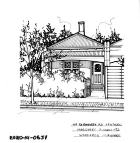 Drawing - Property Illustration, 48 Rathmines Road, Hawthorn East, 1993