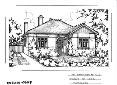 Drawing - Property Illustration, 191 Rathmines Road, Hawthorn East