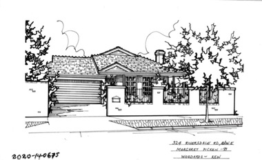 Drawing - Property Illustration, 324 Riversdale Road, Hawthorn, 1993