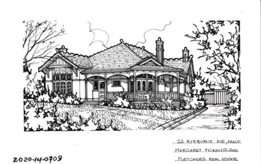Drawing - Property Illustration, 22 Ryburne Avenue, Hawthon East, 1993