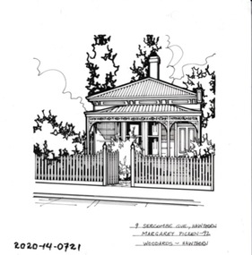 Drawing - Property Illustration, 9 Sercombe Grove, Hawthorn, 1993