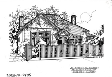 Drawing - Property Illustration, 36 Station Street, Hawthorn East, 1993