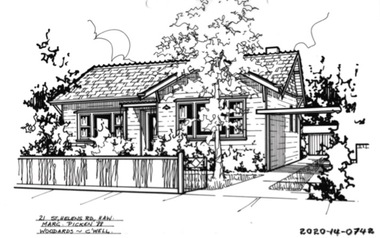 Drawing - Property Illustration, 21 St Helens Road, Hawthorn East, 1993