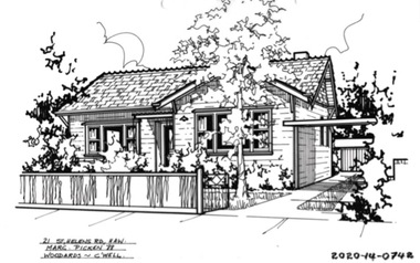 Drawing - Property Illustration, 21 St Helens Road, Hawthorn East