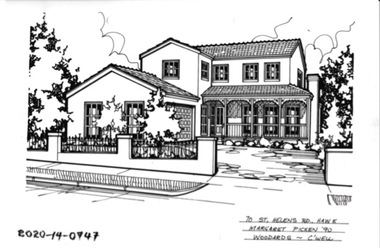 Drawing - Property Illustration, 70 St Helens Road, Hawthorn East, 1993