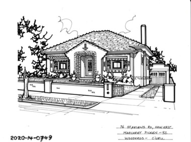 Drawing - Property Illustration, 76 St Helens Road, Hawthorn East, 1993