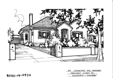 Drawing - Property Illustration, 49 Swinburne Avenue, Hawthorn, 1993