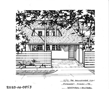 Drawing - Property Illustration, 2/12 The Boulevard, Hawthorn, 1993