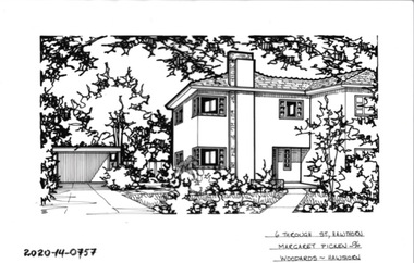 Drawing - Property Illustration, 6 Through Street, Hawthorn, 1993
