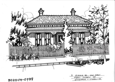 Drawing - Property Illustration, 71 Victoria Road, Hawthorn East, 1993