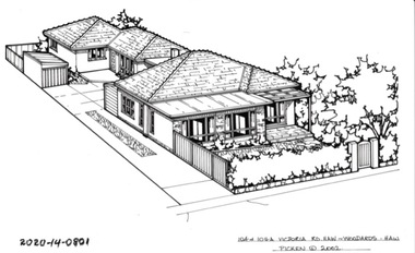 Drawing - Property Illustration, 104 & 104A Victoria Road, Hawthorn East, 1993