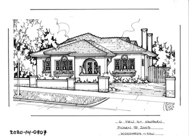 Drawing - Property Illustration, 6 View Street, Hawthorn, 1993