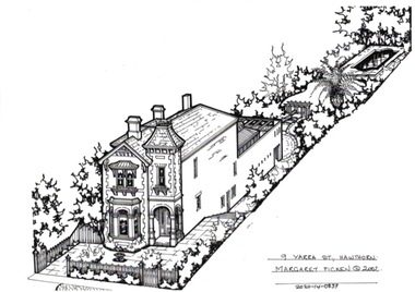 Drawing - Property Illustration, 9 Yarra Street, Hawthorn