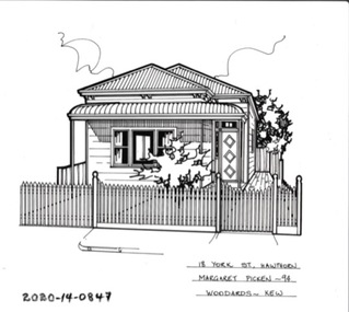 Drawing - Property Illustration, 18 York Street, Hawthorn, 1993