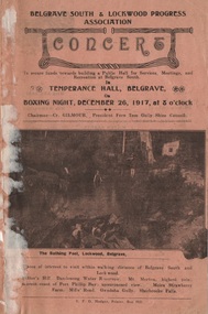 Belgrave South and Lockwood Progress Association  Concert Programme 26 December 1917
