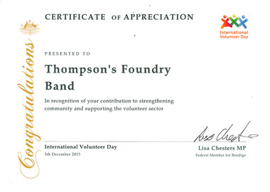 Document - Certificate, 5 December 2013