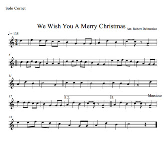 Work on paper - Sheet Music, Robert Thompson, We Wish You a Merry Christmas, 2005