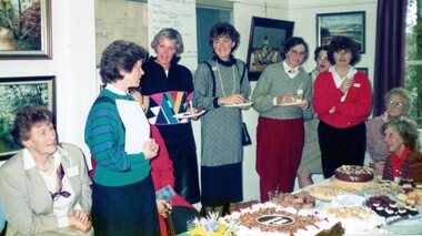 Photograph, Ladies and Betty Cole celebrating at the Park Orchards Community House