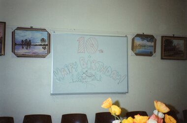 Photograph, 10th birthday on board at the Community House  (POCH)