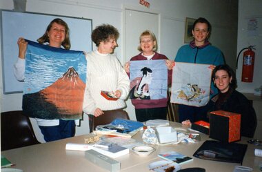 Photograph, Ladies showing handicrafts at Park Orchards Community Centre, Unknown date