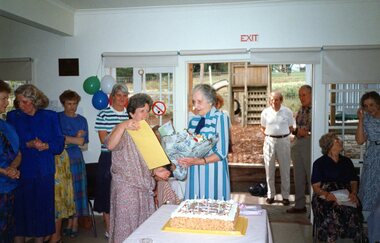 Photograph, Celebration and cake at Park Orchards Community Centre