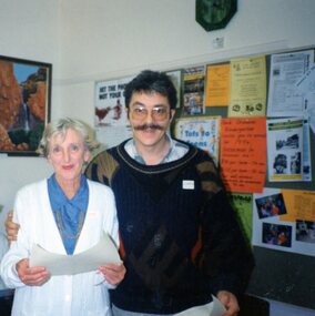 Photograph, Man and lady at Park Orchards Community Centre, Unknown date