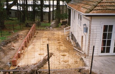 Photograph, Initial footings of the new POCH extension, Circa 1993