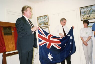 Photograph, Bob Halverston officially opening the new POCH extension, Circa 1993