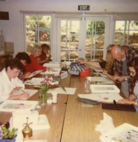 Photograph, A group of artists painting at Park Orchards Community House, Unknown date