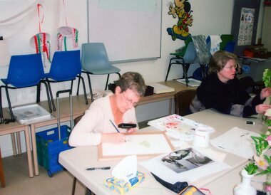 Photograph, Ladies and drawing flowers class at Park Orchards Community House, Unknown date