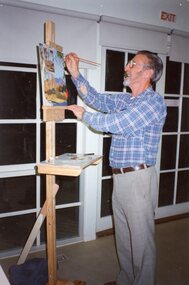 Photograph, Artist at work at Park Orchards Community House, Unknown date