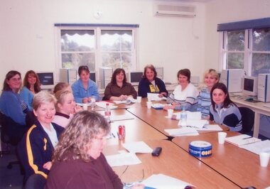 Photograph, Ladies in a meeting at Park Orchards Community House, Unknown date