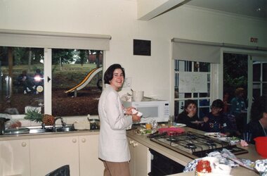 Photograph, Ladies eating in kitchen at Park Orchards Community House, Unknown date