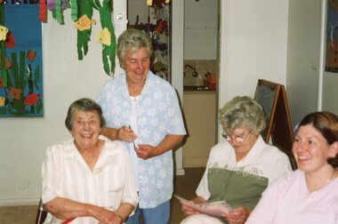 Photograph, Ladies at Vima's 100th birthday celebration at Park Orchards Community House, Circa 2004