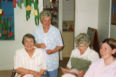 Photograph, Guests at Vima's 100th birthday celebration at Park Orchards Community House, Circa 2004